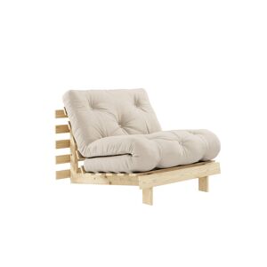 Karup Design Canapé convertible ROOTS en pin massif naturel avec matelas futon beige 90x200