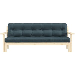 Karup Design Banquette UNWIND en pin massif naturel avec matelas futon bleu canard 130x190