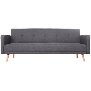 Miliboo Canapé convertible scandinave 3 places en tissu gris foncé et bois clair ULLA - Publicité