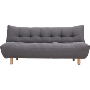 Miliboo Canapé convertible scandinave 3 places en tissu gris foncé et bois clair YUMI - Publicité