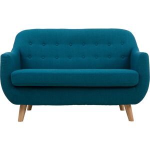 Miliboo Canape scandinave dehoussable 2 places en tissu bleu canard et bois clair YNOK