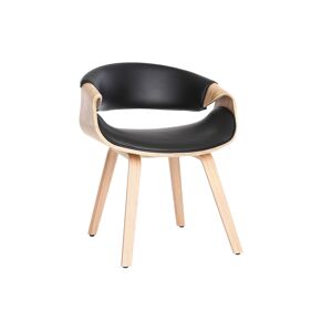 Miliboo Chaise design noir et bois clair ARAMIS