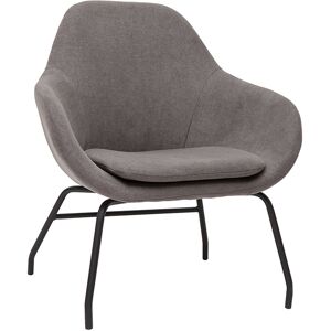 Miliboo Fauteuil design en tissu effet velours gris et métal noir MAYNE - Publicité