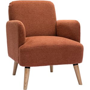 Miliboo Fauteuil scandinave en tissu effet velours texture terre brulee et bois clair ISKO