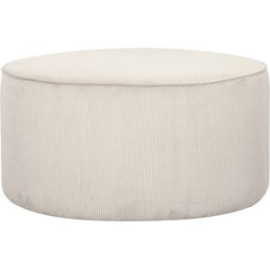 Miliboo Pouf rond en tissu velours côtele ecru D70 cm LOUIS