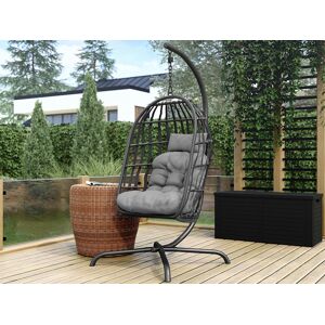 Mobistoxx Fauteuil de jardin suspendu GAFA gris avec coussin gris