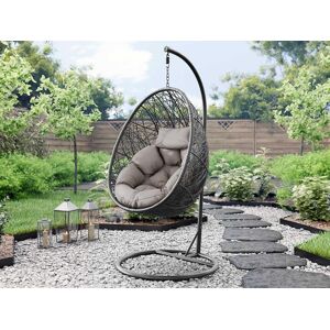 Mobistoxx Fauteuil de jardin suspendu FIGO gris avec coussin gris