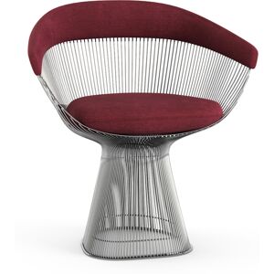 KNOLL fauteuil PLATNER (Bordeaux / Nickel - Tissu Circa / Metal)