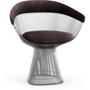 KNOLL fauteuil PLATNER (Espresso / Nickel - Tissu Knoll Velvet / Metal)