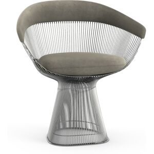 KNOLL fauteuil PLATNER (Silver / Nickel - Tissu Knoll Velvet / Métal)