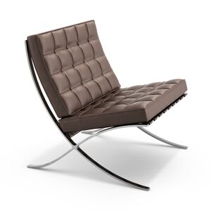 KNOLL fauteuil BARCELONA RELAX (Structure chromee / Revetement Toast - Acier / cuir Volo)