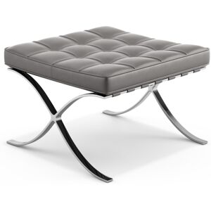 KNOLL repose-pied pouf ottoman BARCELONA (Structure chromee / Revetement Flint - Acier / cuir Volo)