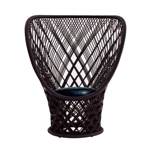 DRIADE fauteuil PAVO REAL (Marron - Osier et cuir)