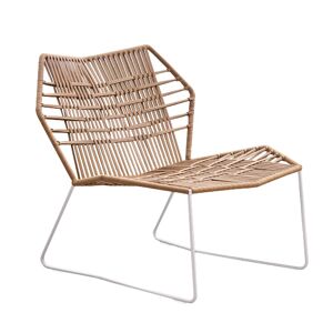 MOROSO fauteuil avec structure laque TROPICALIA (Faux cuir / Base blanche - technoploymere et acier)