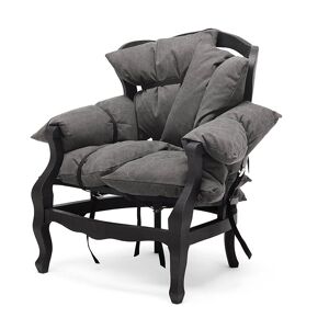 MOGG fauteuil 7 PILLOWS (Tons de noir - bois Hetre massif et tissu: 90% coton - 10% polyester)