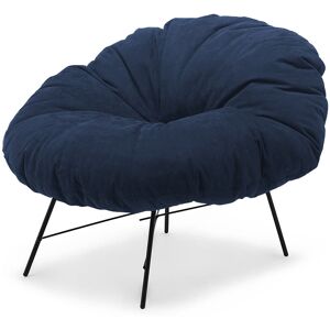 MOGG fauteuil CLOSER (Velours bleu - Fer et velours: 100% polyester)