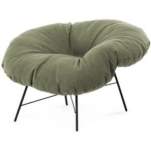 MOGG fauteuil CLOSER (Tissu vert melange - Fer et tweed: 43% lin - 21% acrylique - 11% laine - 11% papier textile - 7% coton - 7% soie)