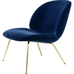 GUBI fauteuil BEETLE LOUNGE CHAIR CONIC BASE (Sapphire Blue 420 base laiton - tissu Gubi Velvet)