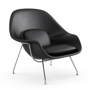 KNOLL fauteuil WOMB RELAX (Black - acier chromé et cuir Sabrina)