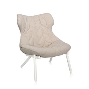 KARTELL fauteuil FOLIAGE (Rivestimento beige - pieds blancs - siege en tissu Trevira - Pieds en fer verni)