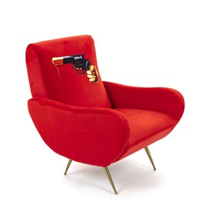 SELETTI fauteuil rembourré TOILETPAPER ARMCHAIR (Revolver - Tissu en polyester, Structure en bois, polyuréthane et métal)