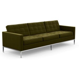 KNOLL canape a 3 places FLORENCE en tissu (Circa Olive - Revetement Cat. C et structure en acier chrome)