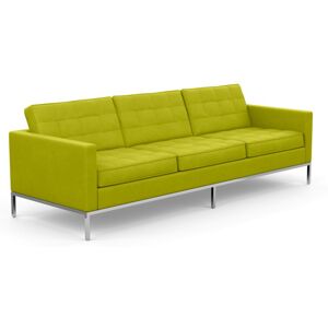 KNOLL canape a 3 places FLORENCE en tissu (Ultrasuede Kiwi - Revetement Cat. A et structure en acier chrome)