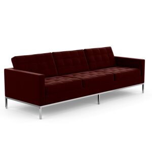 KNOLL canape a 3 places FLORENCE en tissu (Knoll Velvet Wine - Revetement Cat. B et structure en acier chrome)