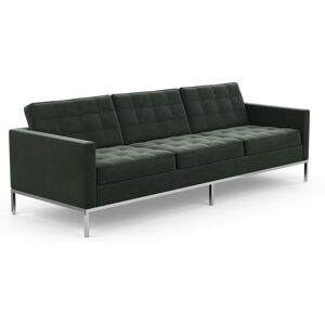 KNOLL canape a 3 places FLORENCE en tissu (Knoll Velvet Graphite - Revetement Cat. B et structure en acier chrome)