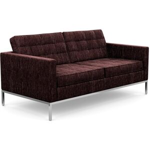 KNOLL canape a 2 places FLORENCE en tissu (Rivington Aubergine - Revetement Cat. S et structure en acier chrome)