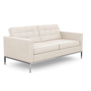 KNOLL canape a 2 places FLORENCE en tissu (Ultrasuede Tapioca - Revetement Cat. A et structure en acier chrome)