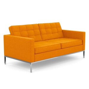 KNOLL canape a 2 places FLORENCE en tissu (Cato Orange - Revetement Cat. B et structure en acier chrome)