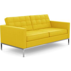 KNOLL canape a 2 places FLORENCE en tissu (Cato Yellow - Revetement Cat. B et structure en acier chrome)