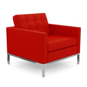 KNOLL fauteuil FLORENCE en tissu (Cato Fire Red - Revêtement Cat. B et structure en acier chromé) - Publicité