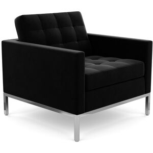 KNOLL fauteuil FLORENCE en tissu (Knoll Velvet Ebony - Revêtement Cat. B et structure en acier chromé)