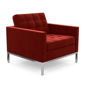 KNOLL fauteuil FLORENCE en tissu (Knoll Velvet Tomato - Revetement Cat. B et structure en acier chrome)