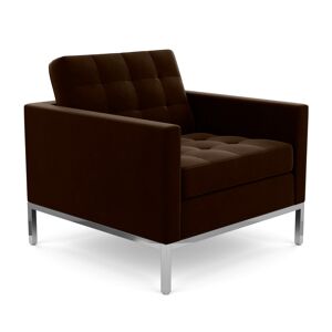 KNOLL fauteuil FLORENCE en tissu (Knoll Velvet Espresso - Revêtement Cat. B et structure en acier chromé) - Publicité