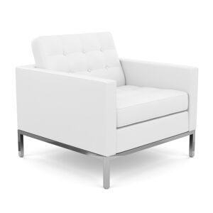 KNOLL fauteuil FLORENCE en cuir (Volo White - Revetement Cat. W et structure en acier chrome)