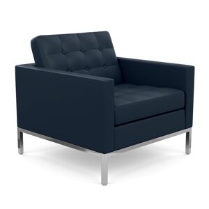 KNOLL fauteuil FLORENCE en cuir (Sabrina Marine Blue - Revêtement Cat. Z et structure en acier chromé) - Publicité