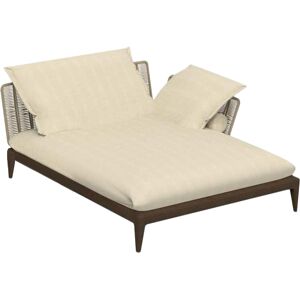 TALENTI canape chaise longuTALENTI canape chaise longu TEAK Collection Icon (Beige - Tissu serge, Teak fume)