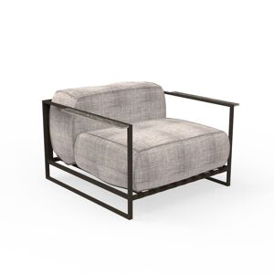 TALENTI fauteuil d'extérieur CASILDA Collezione Icon (Mokka / Grey mélange - Tissu, acier peint et Travertin titane)
