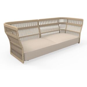 TALENTI canape a 3 places d'exterieur CLIFF Collection Icon (Beige - Tissu et corde synthetique)