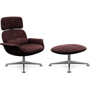 KNOLL fauteuil pivotant KN02 avec ottoman KN03 en tissu avec dossier haut inclinable (Rivington Aubergine - Revetement Cat. S et structure en [...]