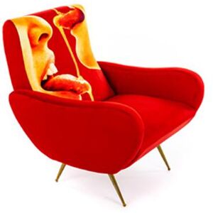 SELETTI fauteuil rembourre TOILETPAPER ARMCHAIR (Honey - Tissu en polyester, Structure en bois, polyurethane et metal)