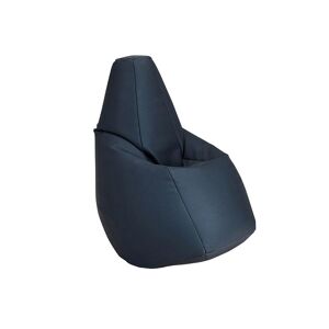 ZANOTTA fauteuil anatomique SACCO SMALL (Bleu fonce - Faux cuir Vip)