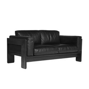 KNOLL canapé 3 places BASTIANO 180 cm avec structure frêne noirci (Cat. X - Aluminium et cuir)