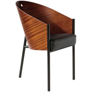 DRIADE fauteuil COSTES (Acajou - Acier verni noir et bois multicouche)