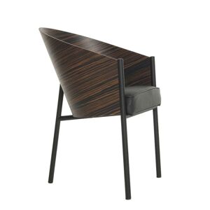 DRIADE fauteuil COSTES (Wenge raye - Acier verni noir et bois multicouche)