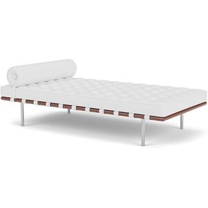 KNOLL sommier BARCELONA DAY BED (Structure chromée / Revêtement White - Acier / cuir Volo)