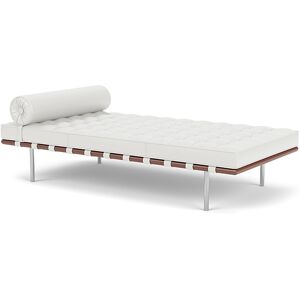 KNOLL sommier BARCELONA DAY BED (Structure chromee / Revetement White - Acier / Cuir Sabrina)